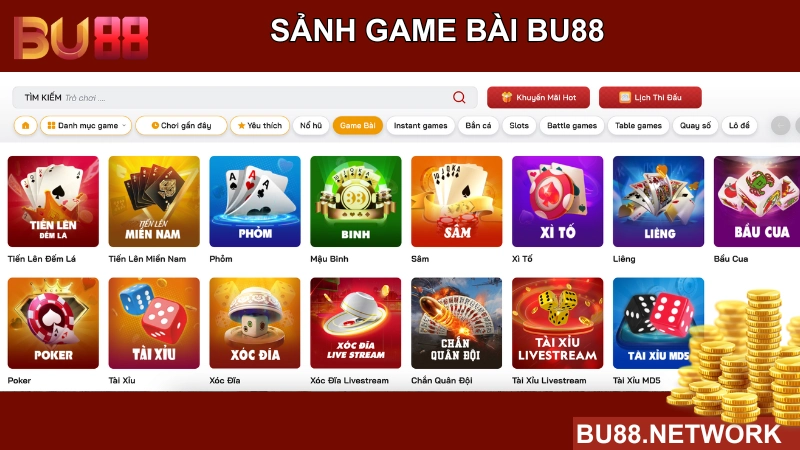 giới thiệu sảnh game bài bu88